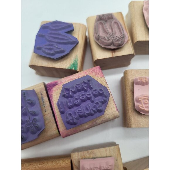 Stampin' Up! Lot of 23 Wood Mounted Rubber Stamps Love Notes, Baby, Thanks. Misc - Picture 8 of 8